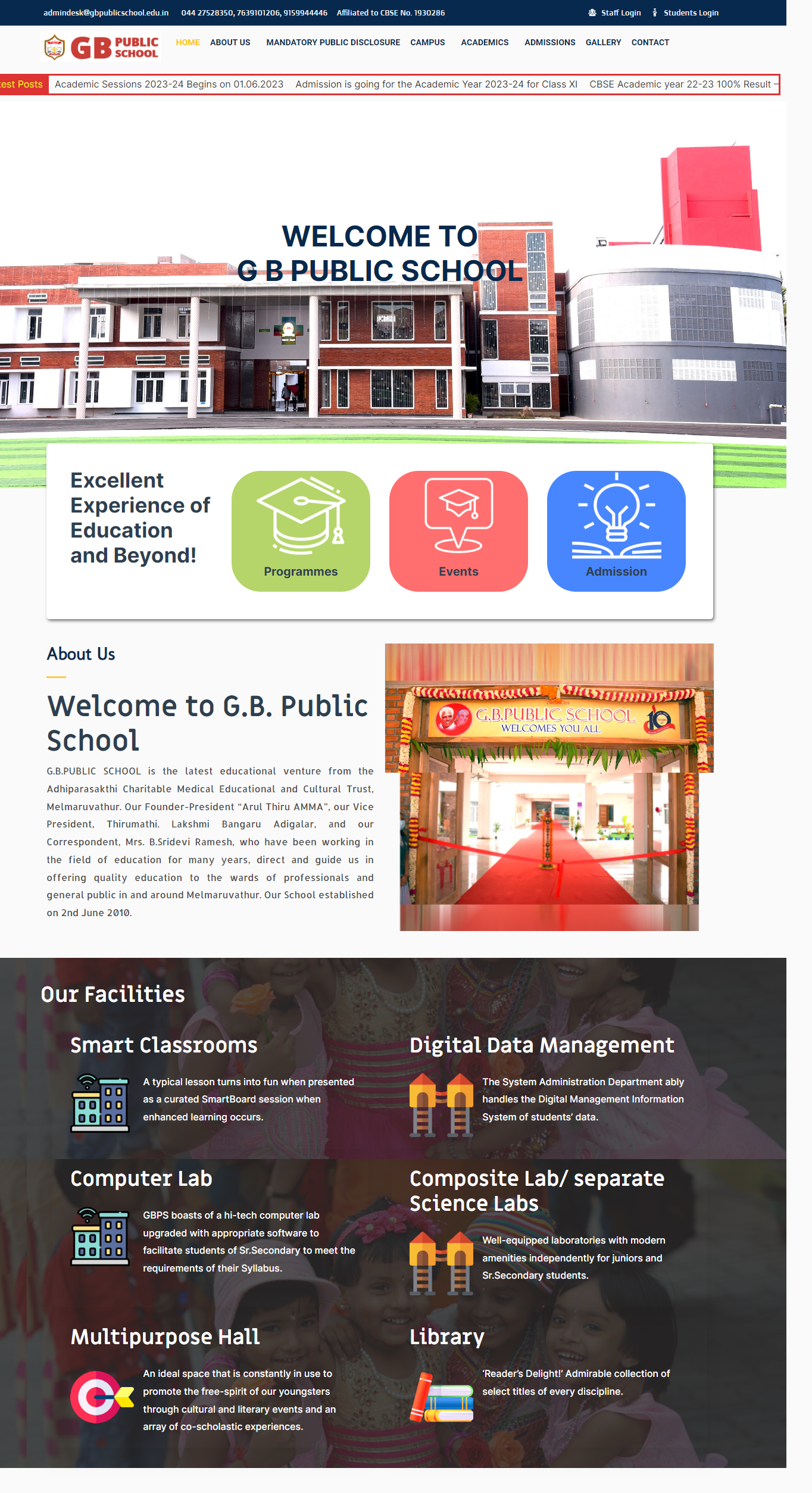 GB Public School Website development